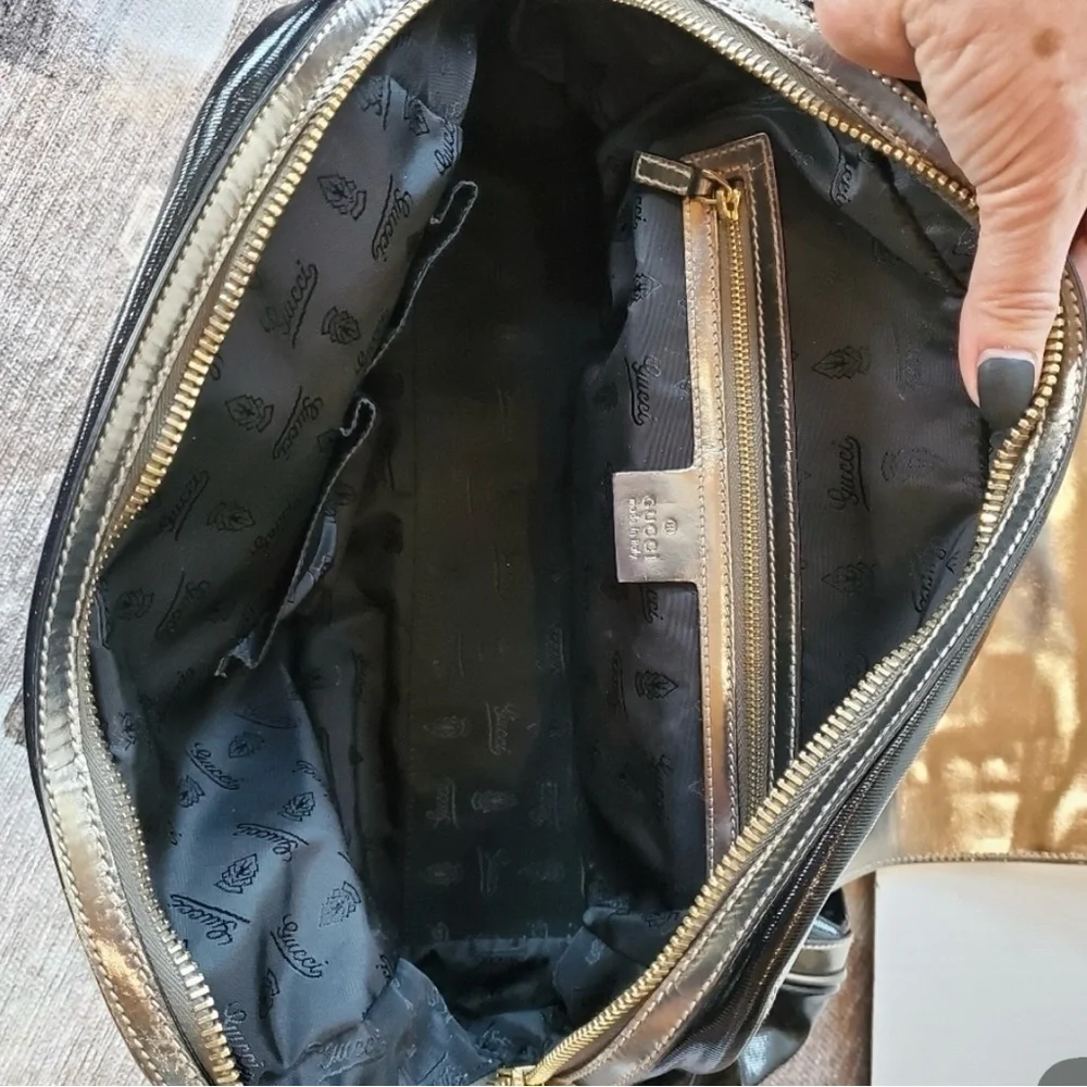 Gucci Black and Gold Satchel with Classic Design